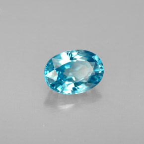 Zircon bleue naturelle coupe ovale, 1,37 ct, VS