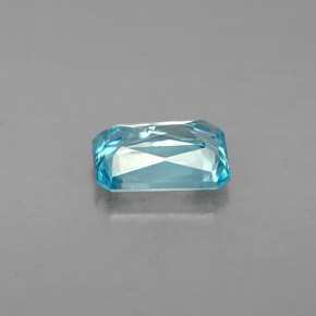 Zircon bleue naturelle taille émeraude, 1,45 ct, VS