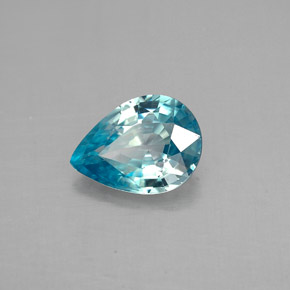 Zircon bleue naturelle en forme de poire, 1,50 ct, VVS-VS