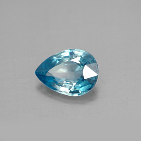 Zircon bleue naturelle en forme de poire, 1,45 ct, VVS