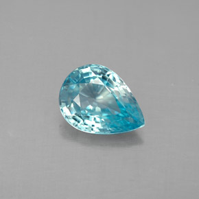 Zircon bleue naturelle en forme de poire, 1,53 ct, VVS