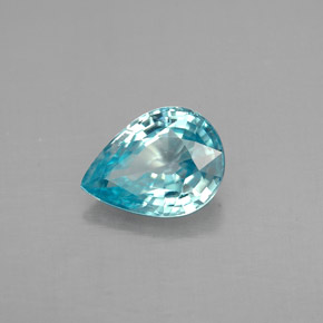 Zircon bleue naturelle en forme de poire, 1,53 ct, VVS