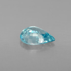 Zircon bleue naturelle en forme de poire, 1,53 ct, VVS