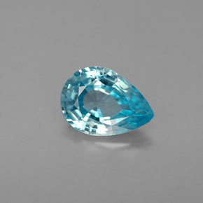 Zircon bleue naturelle en forme de poire, 1,34 ct, VVS