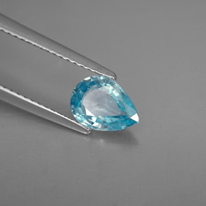Zircon bleue naturelle en forme de poire, 1,29 ct, VVS-VS