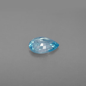 Zircon bleue naturelle en forme de poire, 1,29 ct, VVS-VS