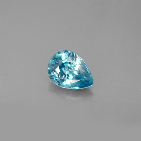 Zircon bleue naturelle en forme de poire, 1,58 ct, VVS-VS