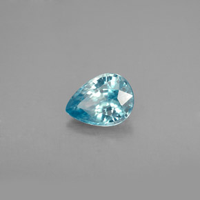 Zircon bleue naturelle en forme de poire, 1,58 ct, VVS-VS