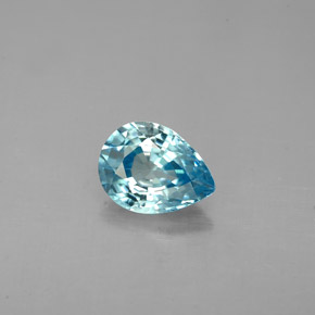Zircon bleue naturelle en forme de poire, 1,54 ct, VVS-VS