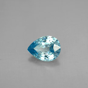 Zircon bleue naturelle en forme de poire, 1,54 ct, VVS-VS