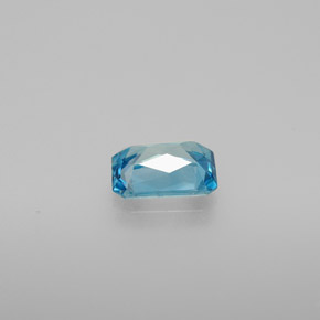 Zircon bleue naturelle taille émeraude, 1,17 ct, VVS-VS