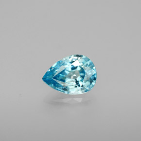 Zircon bleue naturelle en forme de poire, 1,30 ct, VVS-VS