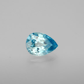 Zircon bleue naturelle en forme de poire, 1,30 ct, VVS-VS
