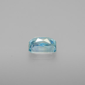 Zircon bleue naturelle taille émeraude, 1,44 ct, VS
