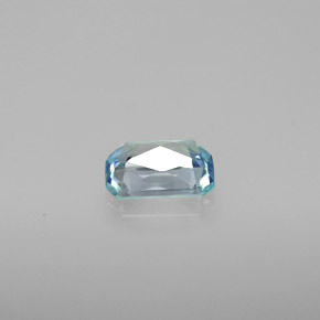Zircon bleue naturelle taille émeraude, 1,38 ct, VVS-VS