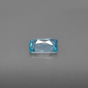 Zircon bleue naturelle taille émeraude, 1,35 ct, VS