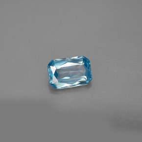 Zircon bleue naturelle taille émeraude, 1,12 ct, VS