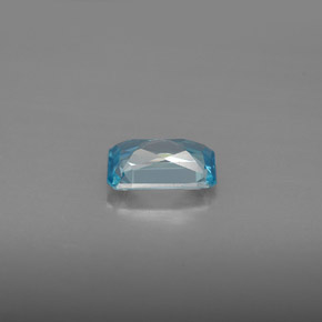 Zircon bleue naturelle taille émeraude, 1,31 ct, VVS-VS
