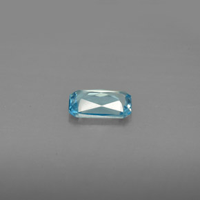 Zircon bleue naturelle taille émeraude, 0,93 ct, VVS