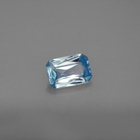 Zircon bleue naturelle taille émeraude, 1,20 ct, VS