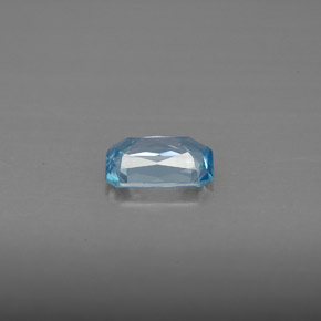 Zircon bleue naturelle taille émeraude, 1,20 ct, VS