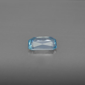 Zircon bleue naturelle taille émeraude, 1,22 ct, VVS-VS