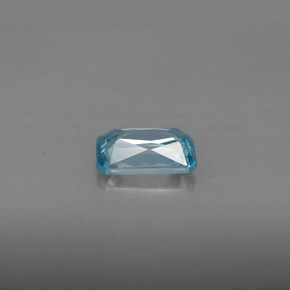 Zircon bleue naturelle taille émeraude, 1,23 ct, VS