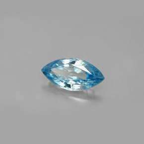 Zircon bleue naturelle marquise, 1,58 ct, VS