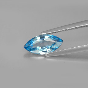 Zircon bleue naturelle marquise, 1,31 ct, VVS-VS