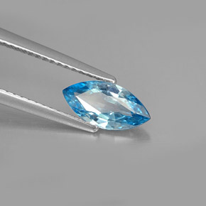 Zircon bleue naturelle marquise, 1,31 ct, VVS-VS