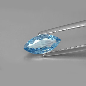 Zircon bleue naturelle marquise, 1,47 ct, VVS-VS