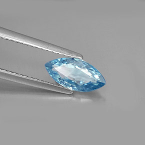 Zircon bleue naturelle marquise, 1,47 ct, VVS-VS
