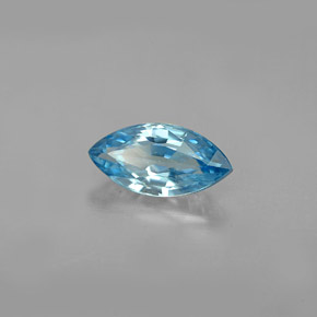 Zircon bleue naturelle marquise, 1,68 ct, VVS-VS