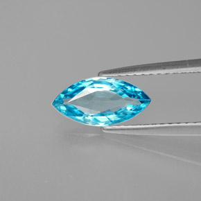 Zircon bleue naturelle marquise, 1,38 ct, VVS-VS
