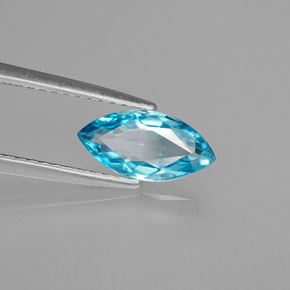 Zircon bleue naturelle marquise, 1,38 ct, VVS-VS