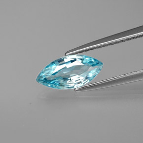 Zircon bleue naturelle marquise, 1,30 ct, VVS-VS