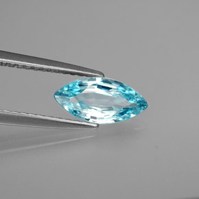Zircon bleue naturelle marquise, 1,30 ct, VVS-VS
