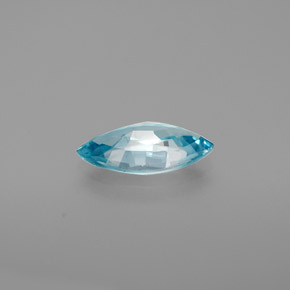 Zircon bleue naturelle marquise, 1,30 ct, VVS-VS