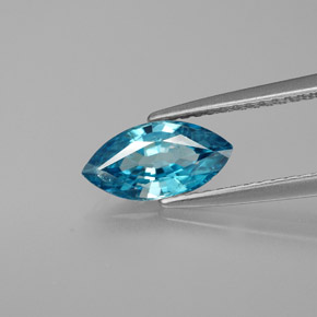 Zircon bleue naturelle marquise, 1,51 ct, VS