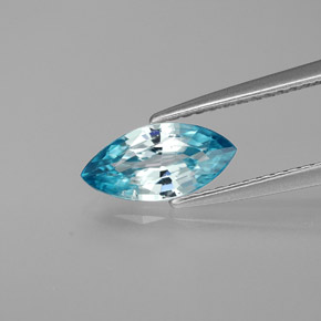 Zircon bleue naturelle marquise, 1,38 ct, VS