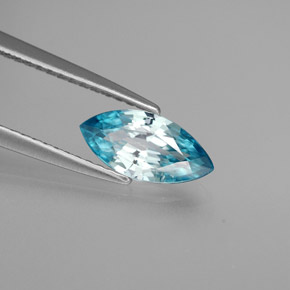 Zircon bleue naturelle marquise, 1,38 ct, VS