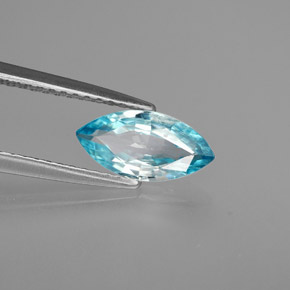 Zircon bleue naturelle marquise, 1,17 ct, VS