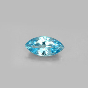 Zircon bleue naturelle marquise, 1,51 ct, VS