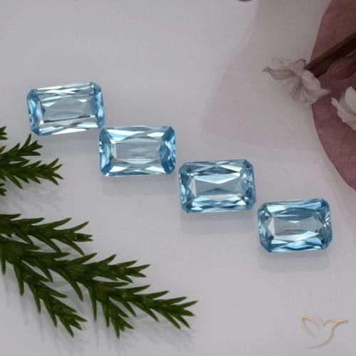 Achetez naturel 2,94ct bleue zircon gems, taille émeraude, en provenance cambodge chez gemselect. en stock, livraison internationale!