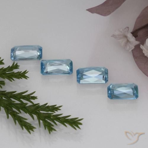 Achetez naturel 2,94ct bleue zircon gems, taille émeraude, en provenance cambodge chez gemselect. en stock, livraison internationale!