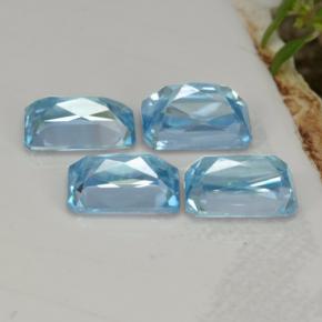 Achetez naturel 3,73ct bleue zircon gems, taille émeraude, en provenance cambodge chez gemselect. en stock, livraison internationale!