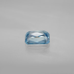 Zircon bleue naturelle taille émeraude, 1,30 ct, VVS-VS