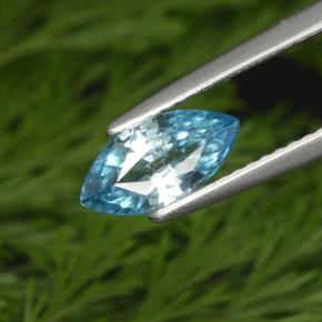 Zircon bleue naturelle marquise, 1,42 ct, VVS