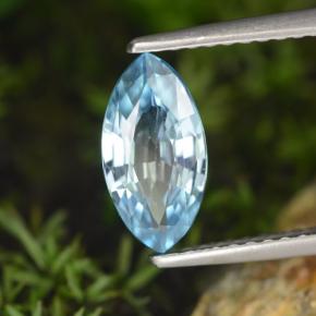 Zircon bleue naturelle marquise, 1,52 ct, VVS