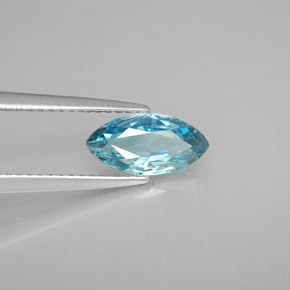 Zircon bleue naturelle marquise, 1,73 ct, VVS-VS